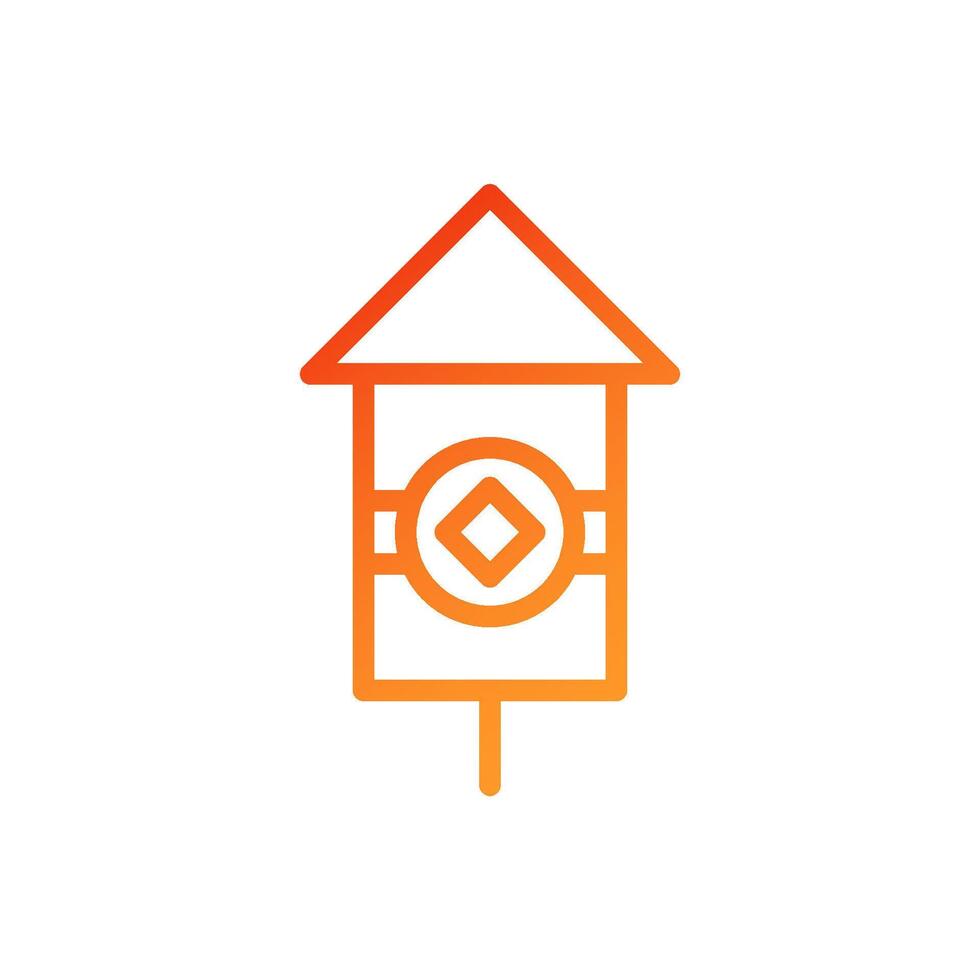Firecrackers icon gradient red orange chinese illustration vector
