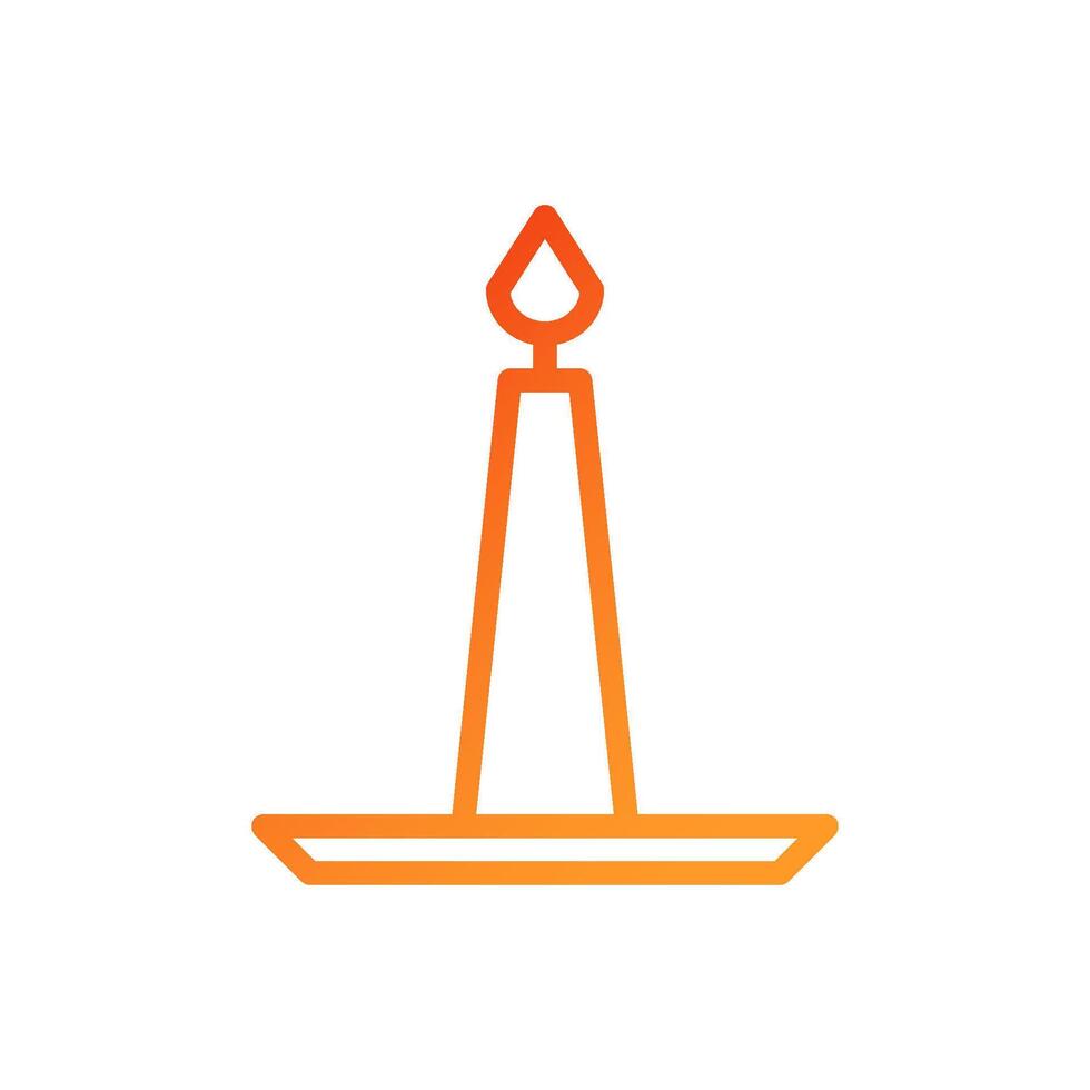 Candle icon gradient red orange chinese illustration vector