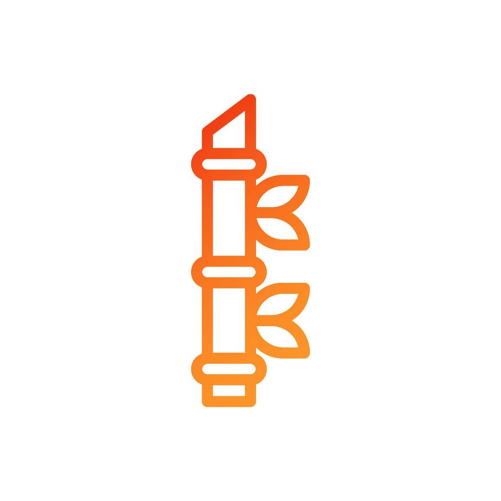 Bamboo icon gradient red orange chinese illustration vector