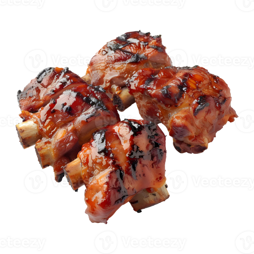 3D Rendering of a Grilled Meat BBQ on Transparent Background png