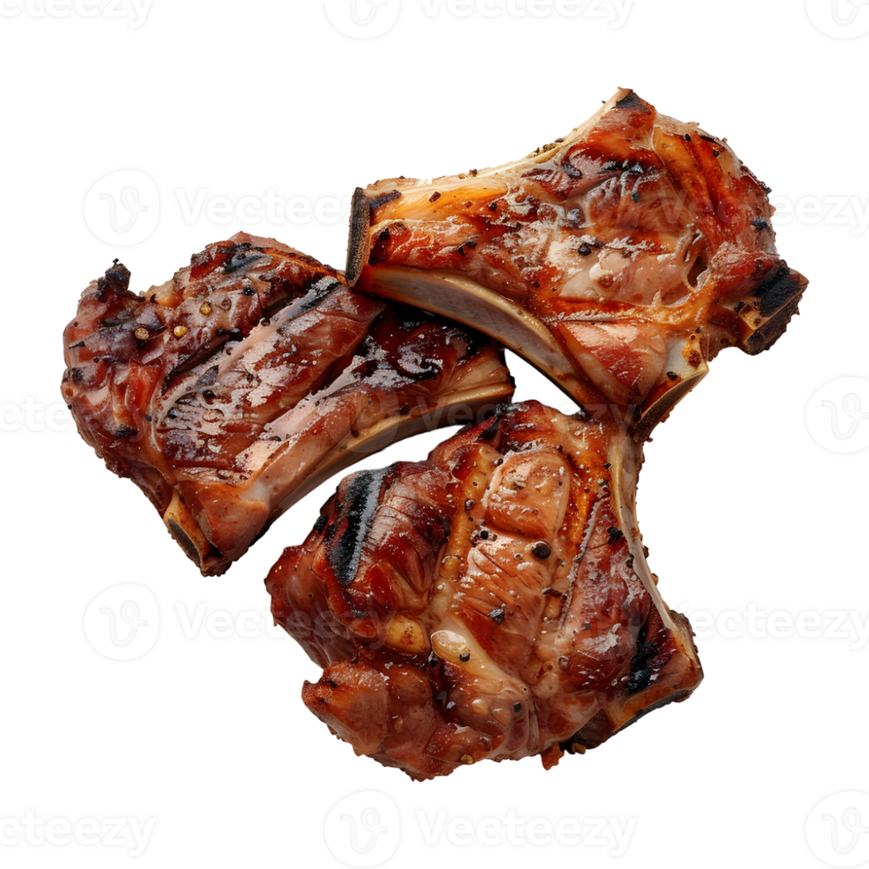 3D Rendering of a Grilled Meat BBQ on Transparent Background png