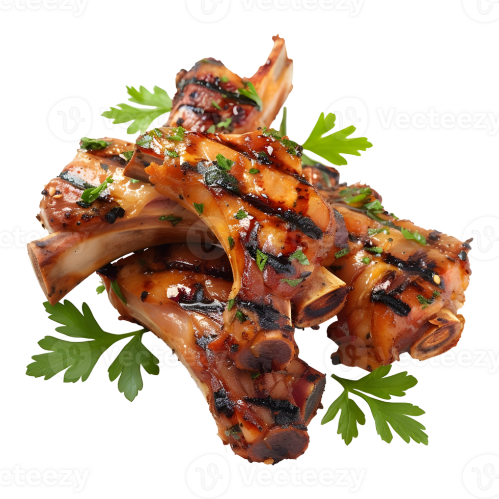 3D Rendering of a Grilled Meat BBQ on Transparent Background png