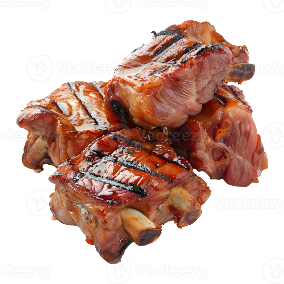 3D Rendering of a Grilled Meat BBQ on Transparent Background png