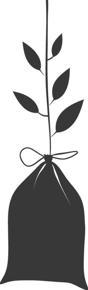 Silhouette tea bag black color only vector