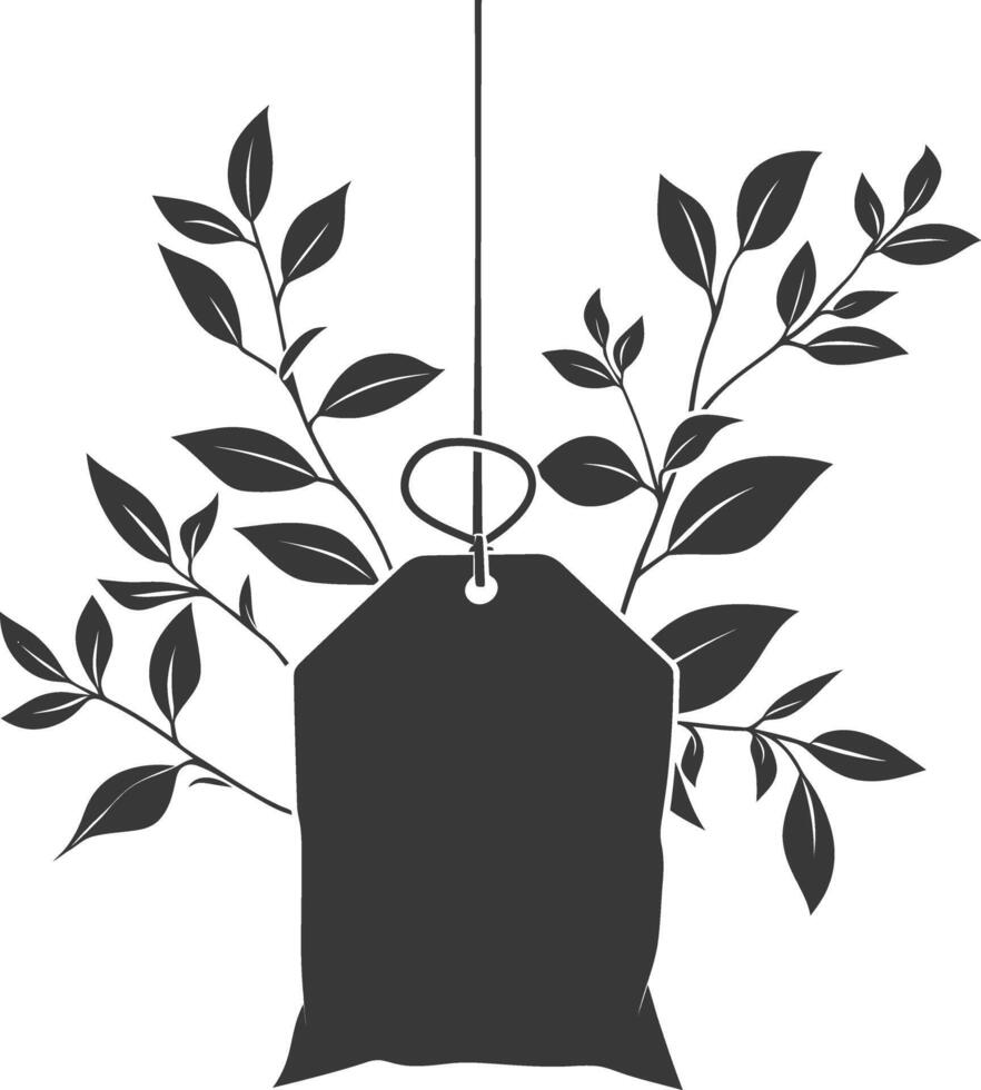 Silhouette tea bag black color only vector