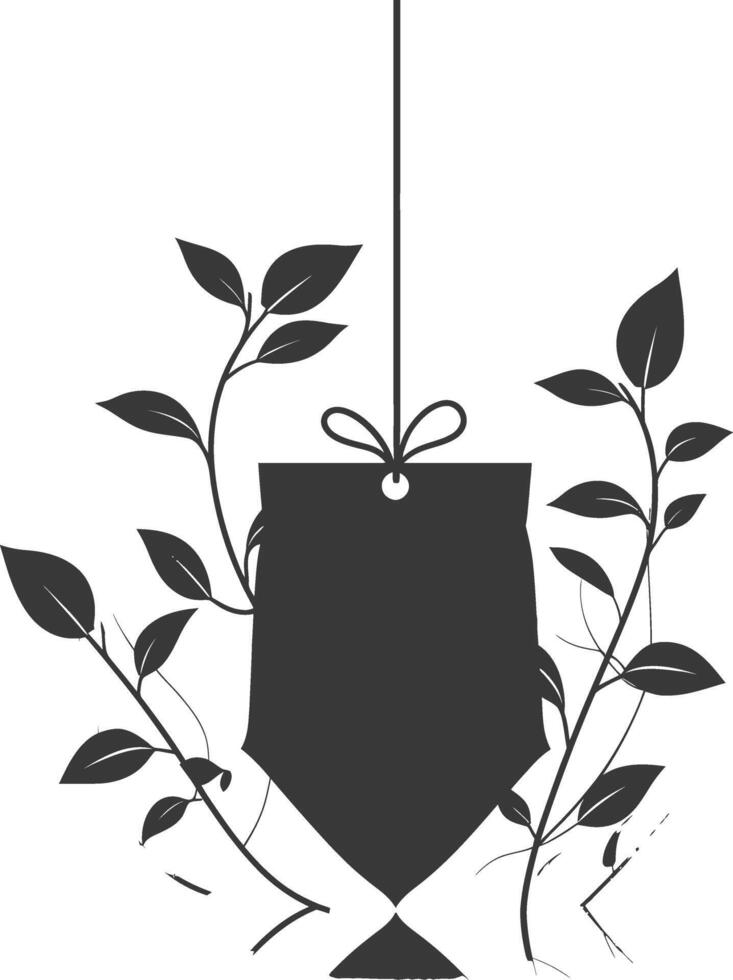 Silhouette tea bag black color only vector