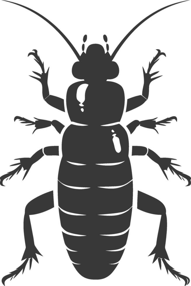 Silhouette termite animal full body black color only vector