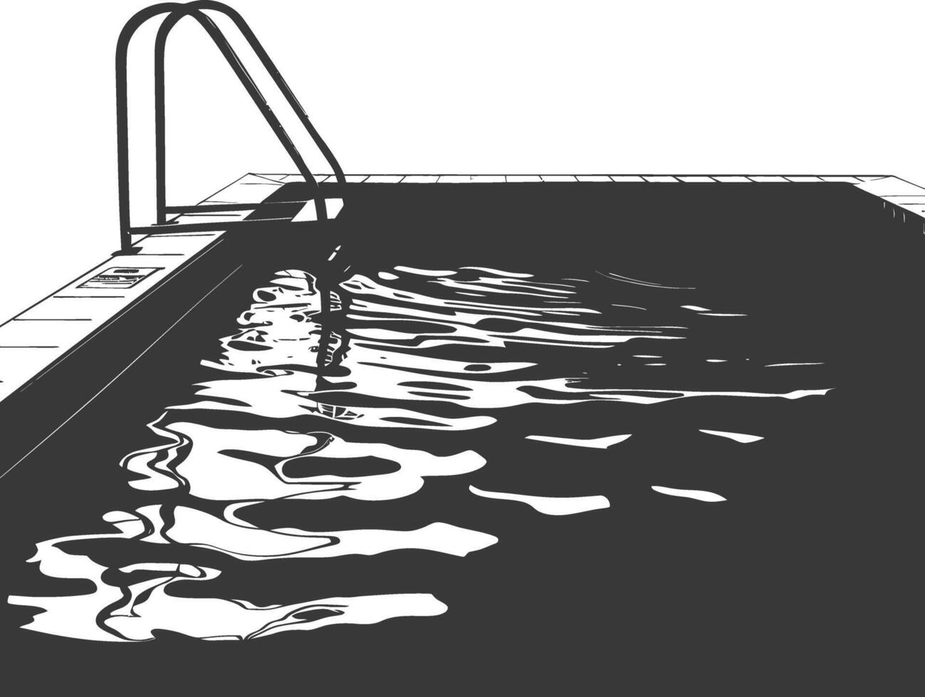 Silhouette swimming pool black color only vector