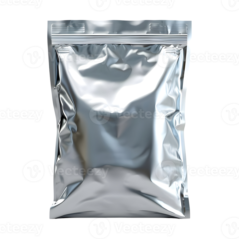 Silver Plastic Bag on Transparent background png