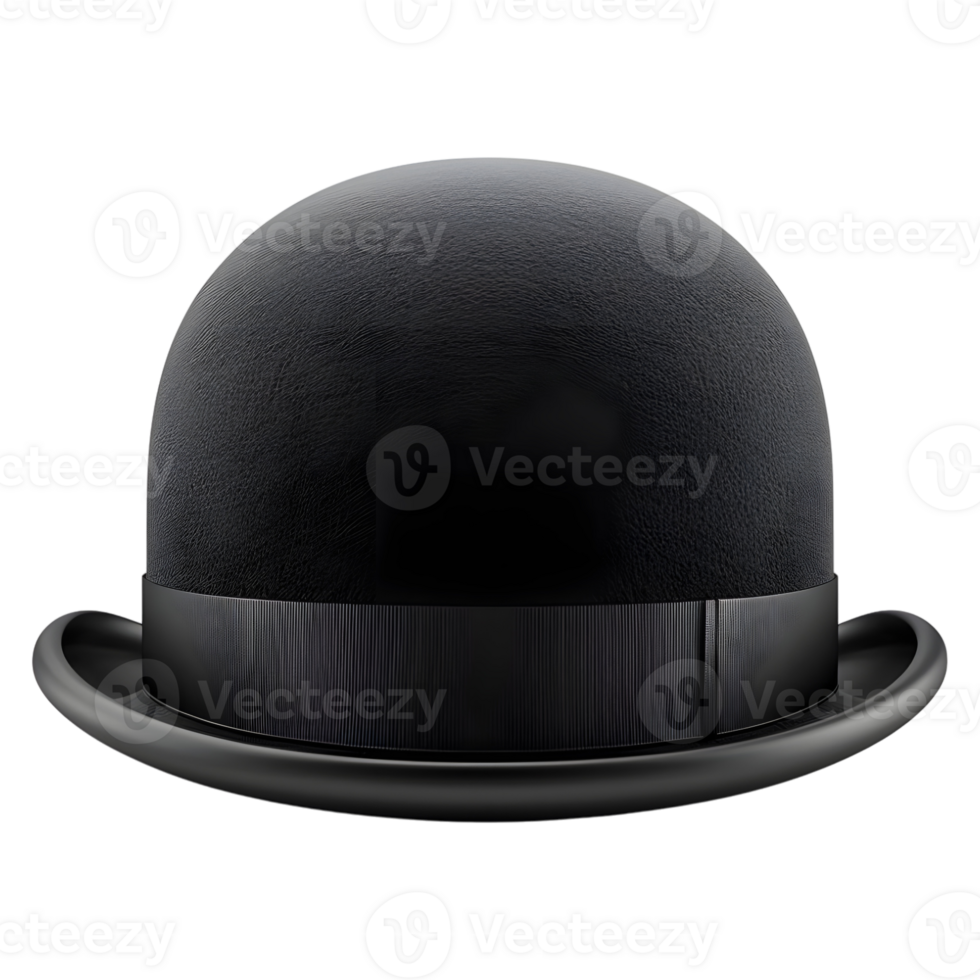 Black Bowler Hat on Transparent background png