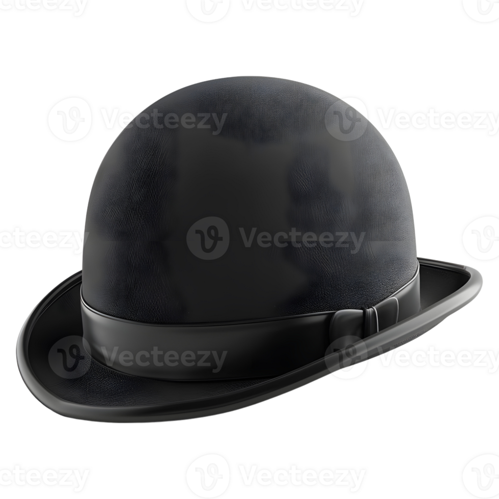 Black Bowler Hat on Transparent background png