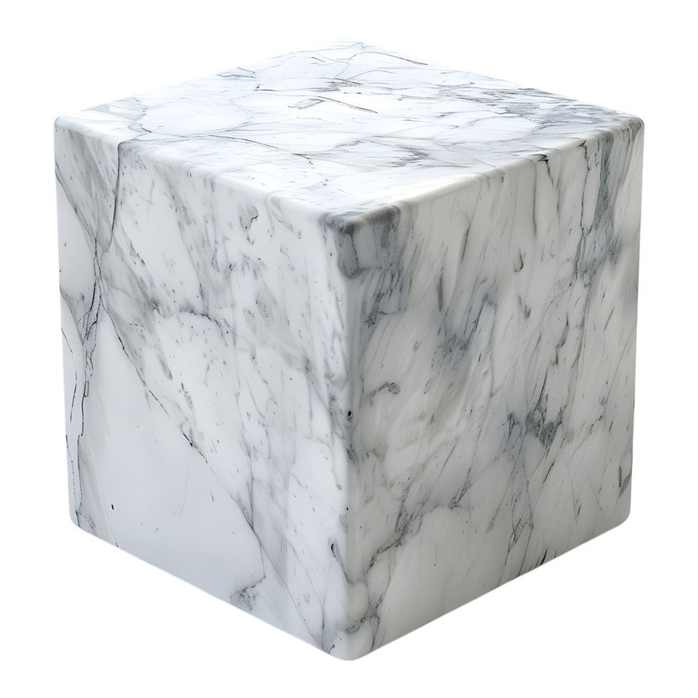 cube forme pierre de marbre sur transparent Contexte png