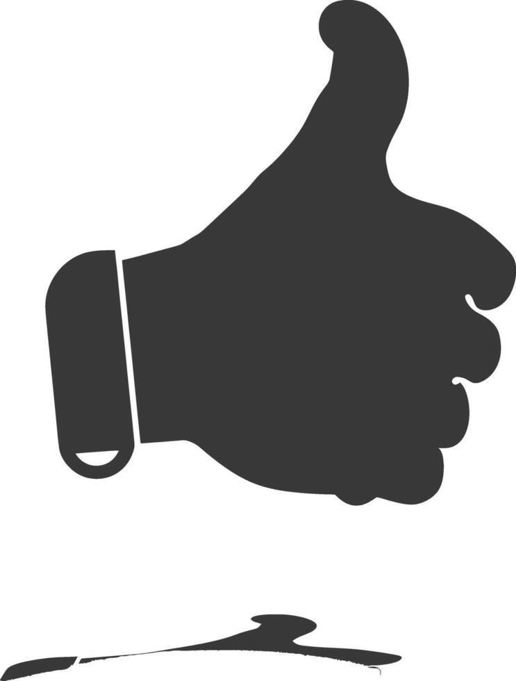 Silhouette thumb up like or agree logo symbol black color only vector