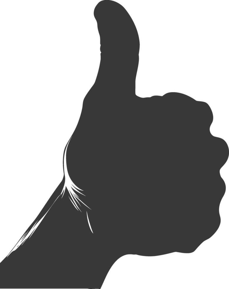 Silhouette thumb up like or agree logo symbol black color only vector