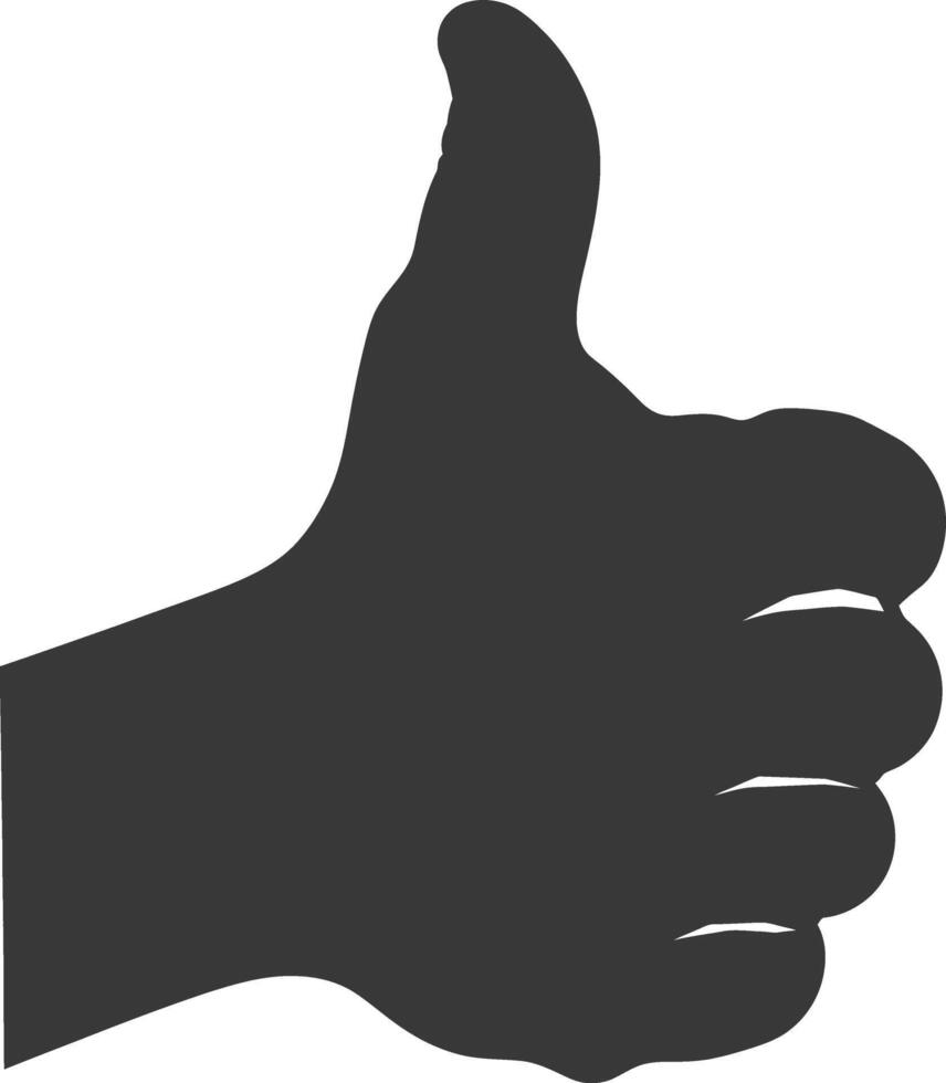 Silhouette thumb up like or agree logo symbol black color only vector