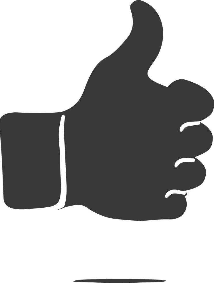 Silhouette thumb up like or agree logo symbol black color only vector