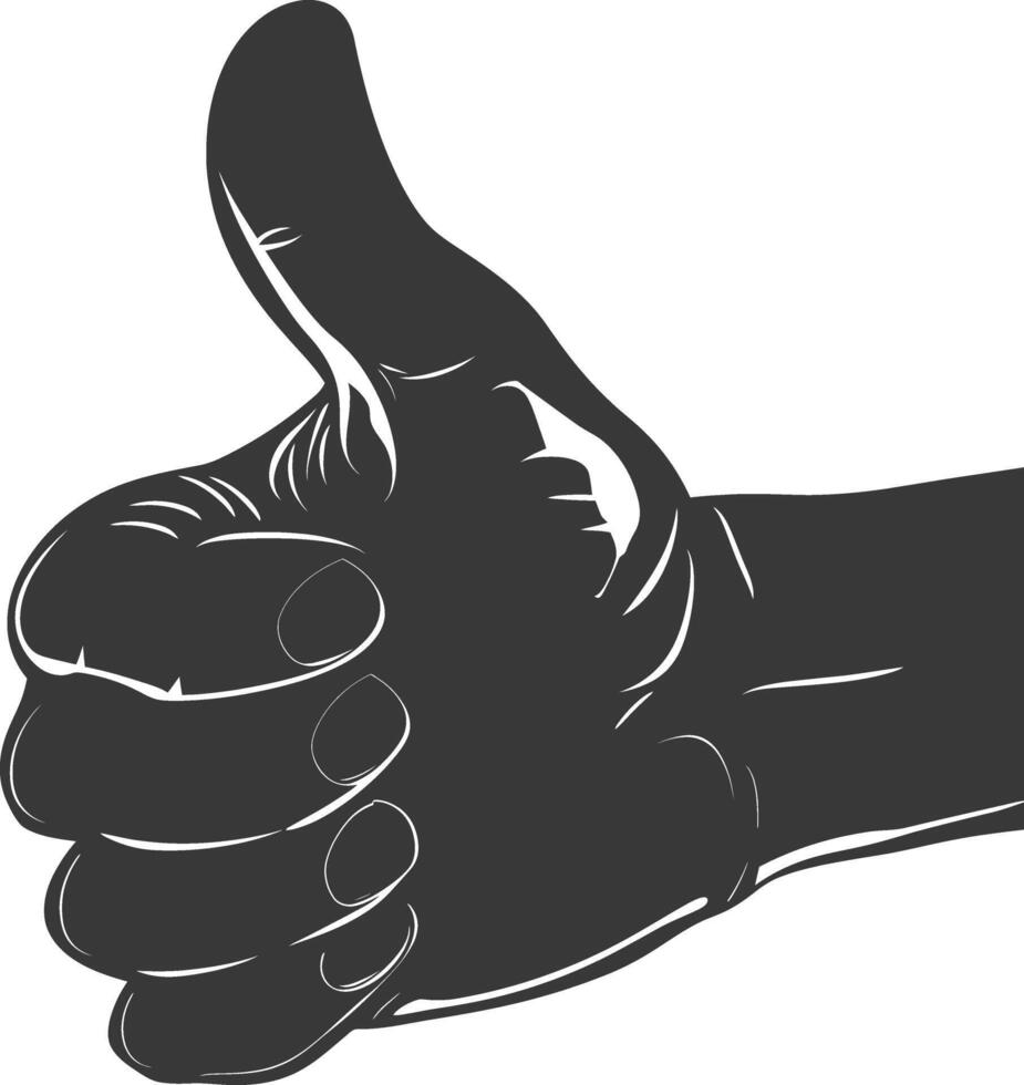 Silhouette thumb up like or agree logo symbol black color only vector