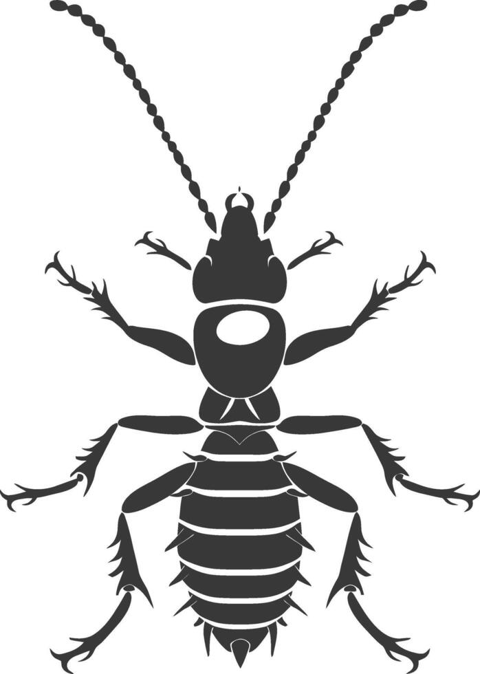 Silhouette termite animal full body black color only vector