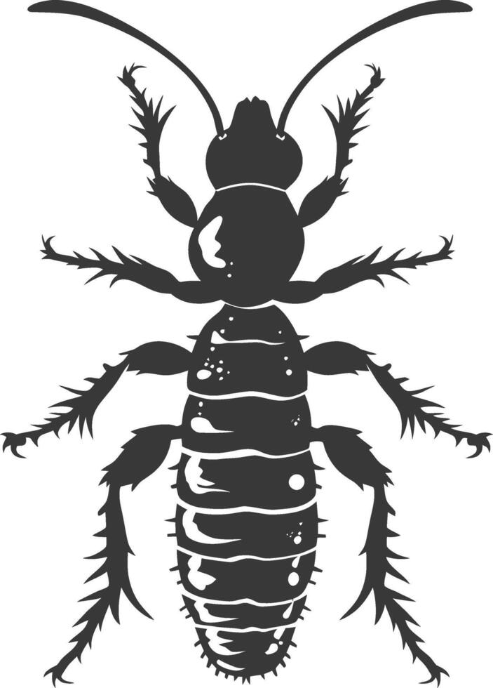 Silhouette termite animal full body black color only vector