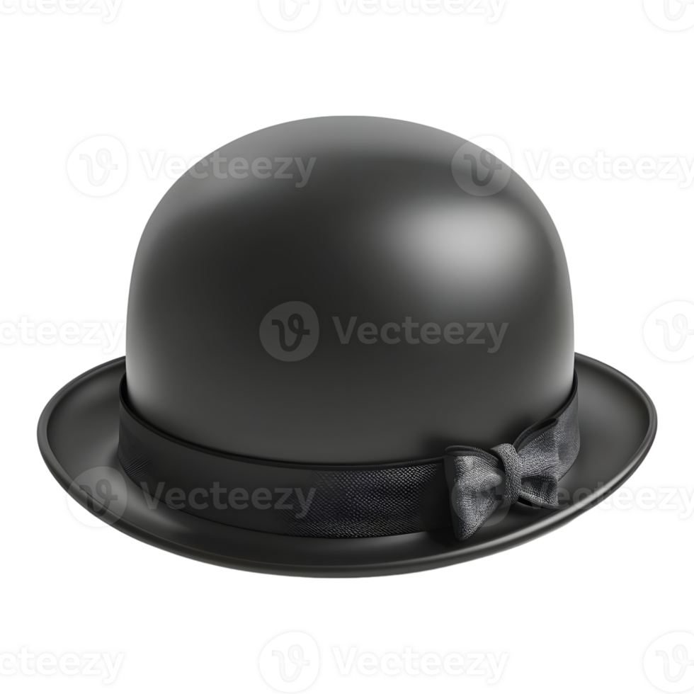 Black Bowler Hat on Transparent background png