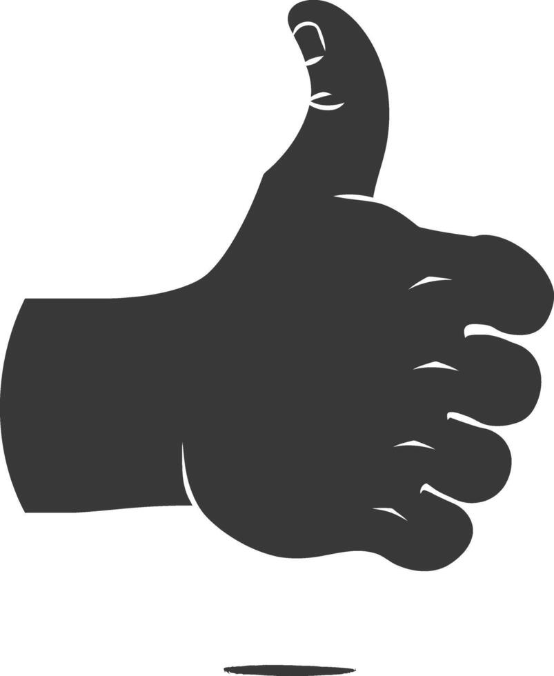 Silhouette thumb up like or agree logo symbol black color only vector