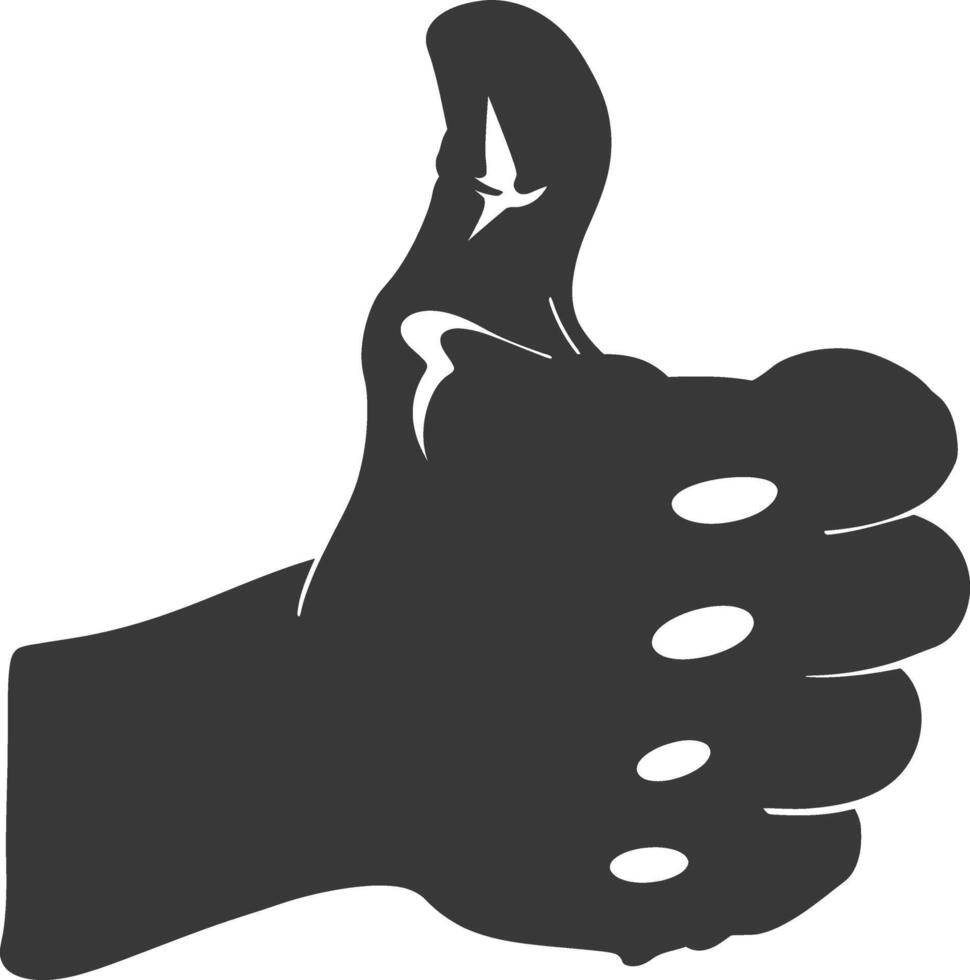 Silhouette thumb up like or agree logo symbol black color only vector