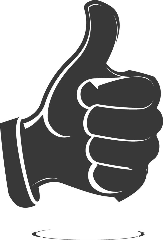 Silhouette thumb up like or agree logo symbol black color only vector