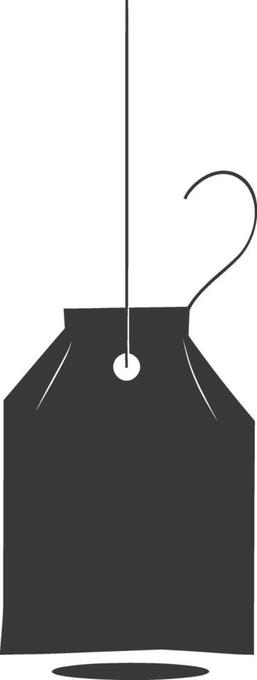 Silhouette tea bag black color only vector