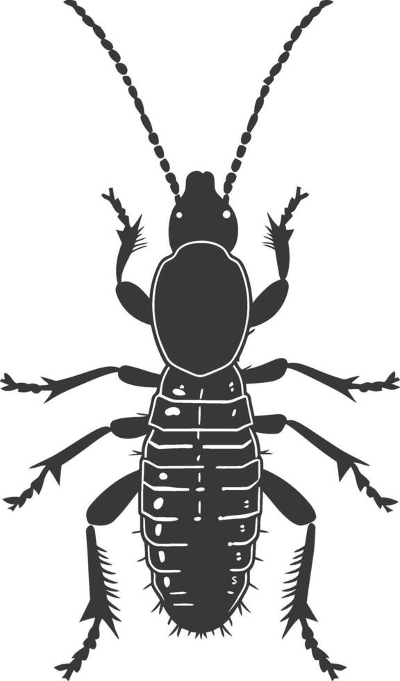 Silhouette termite animal full body black color only vector