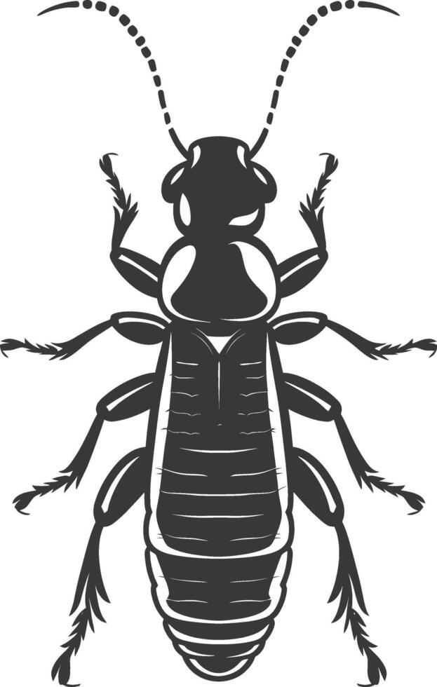 Silhouette termite animal full body black color only vector
