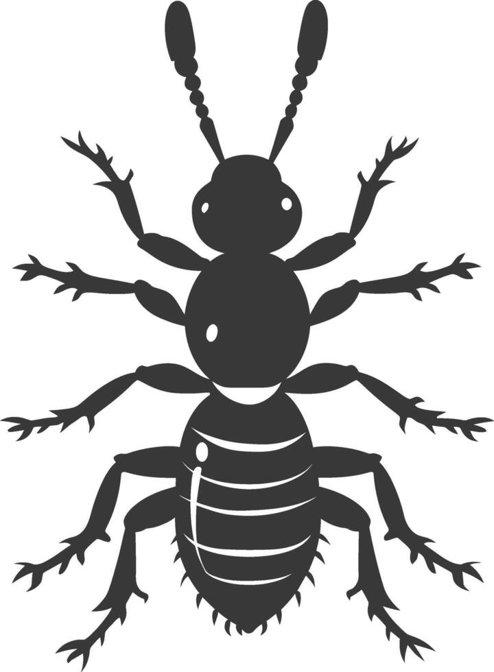 Silhouette termite animal full body black color only vector