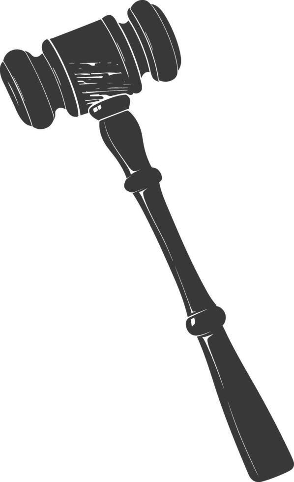 silueta mazo el martillo de justicia negro color solamente vector