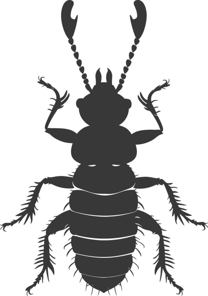 Silhouette termite animal full body black color only vector