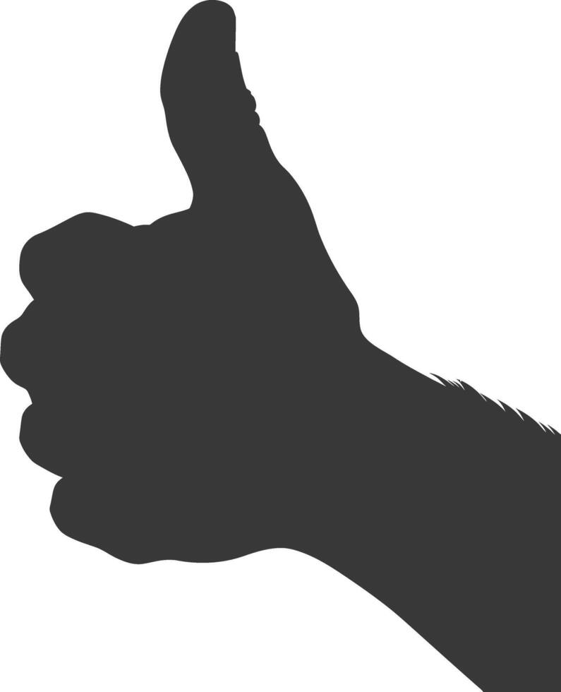 Silhouette thumb up like or agree logo symbol black color only vector