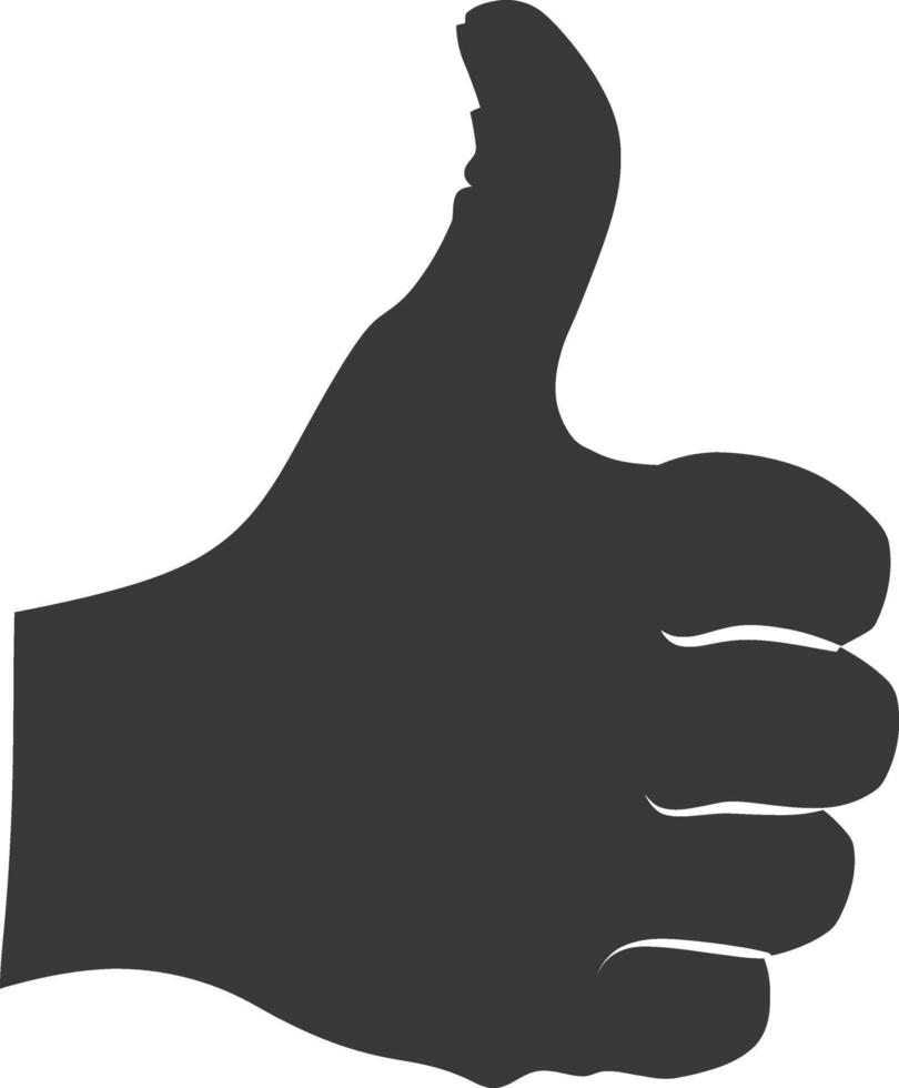 Silhouette thumb up like or agree logo symbol black color only vector