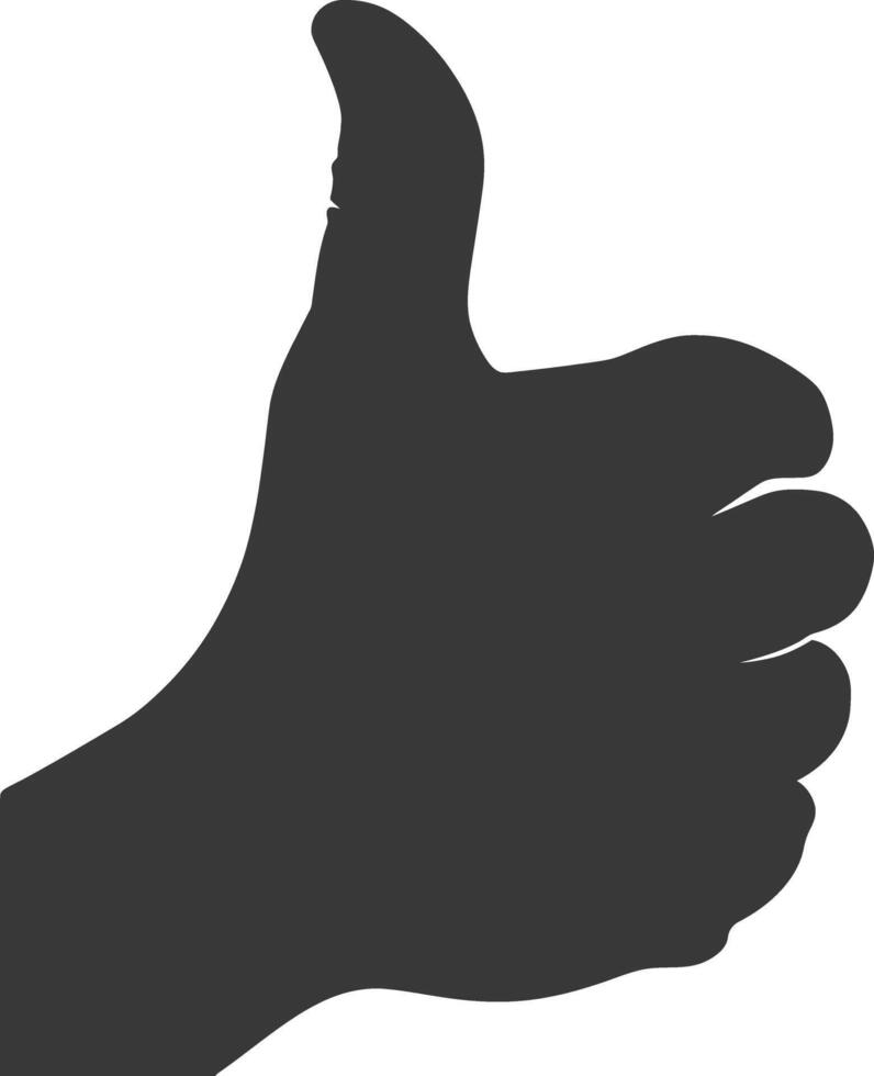 Silhouette thumb up like or agree logo symbol black color only vector