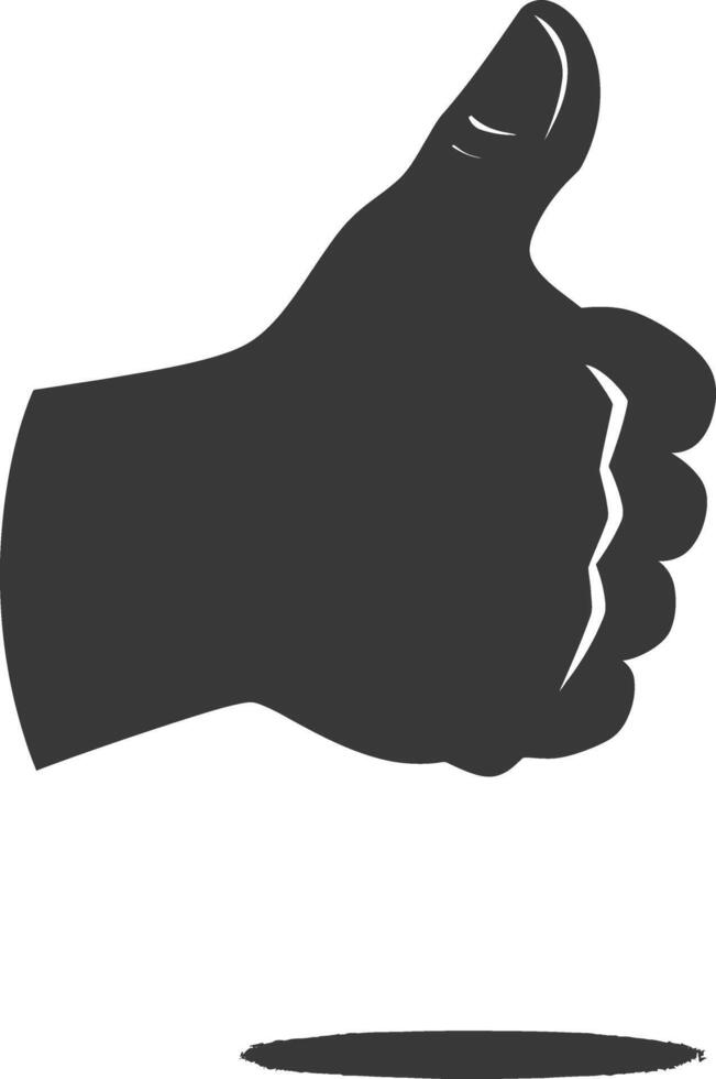 Silhouette thumb up like or agree logo symbol black color only vector