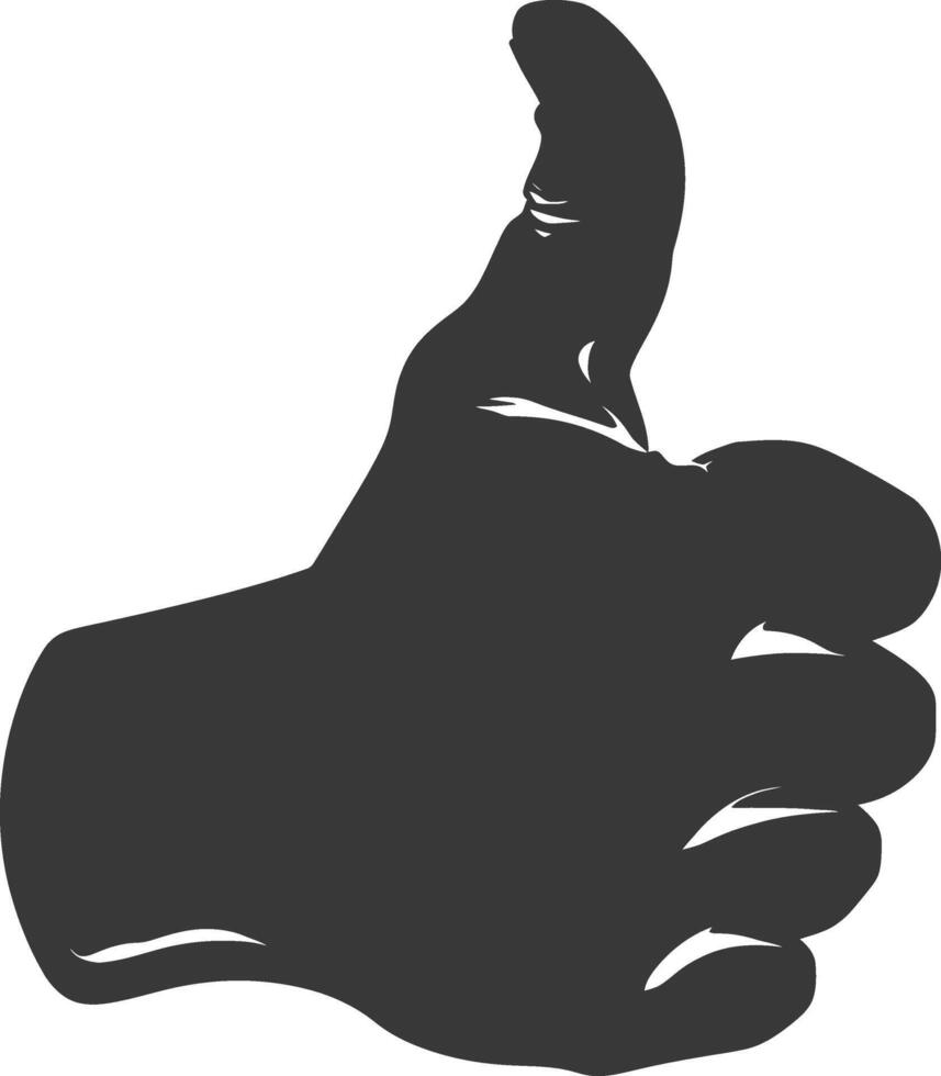 Silhouette thumb up like or agree logo symbol black color only vector