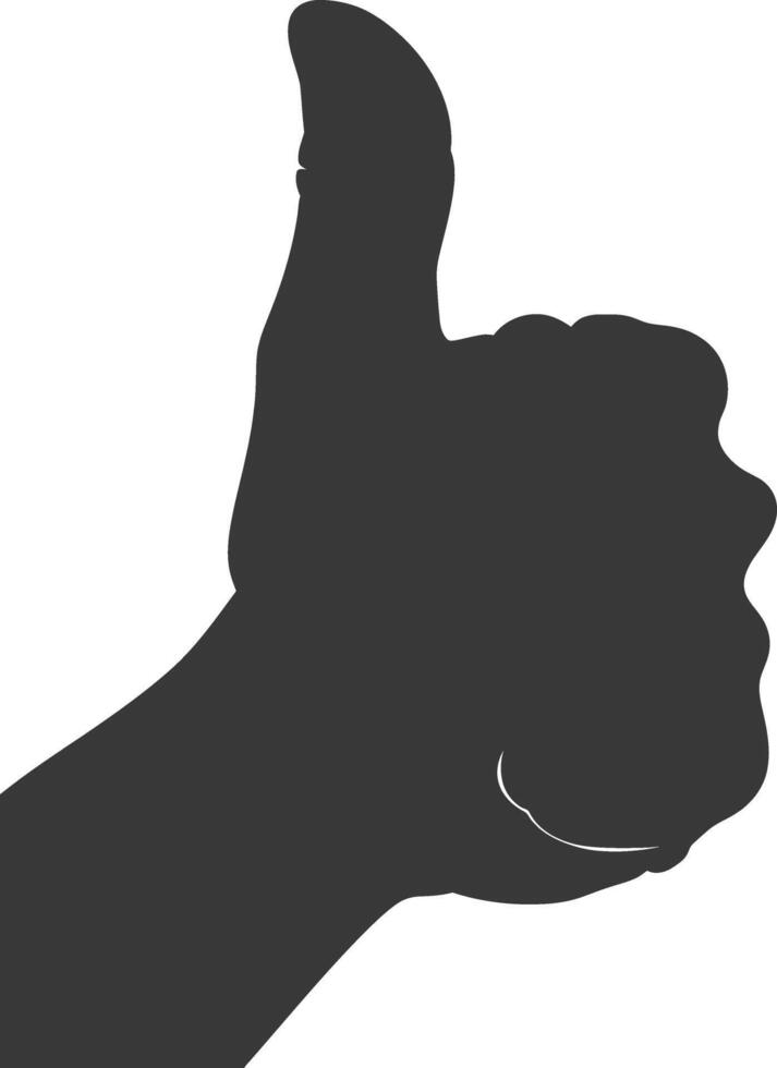 Silhouette thumb up like or agree logo symbol black color only vector