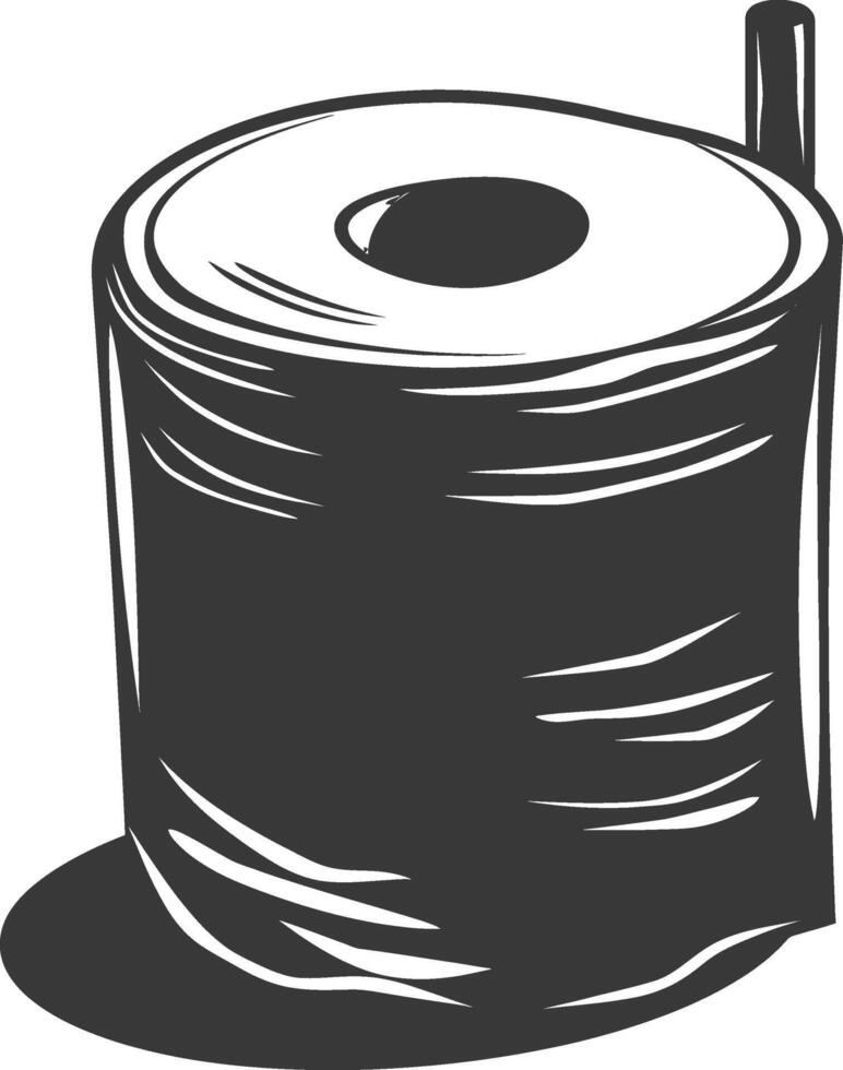 Silhouette toilet paper black color only vector