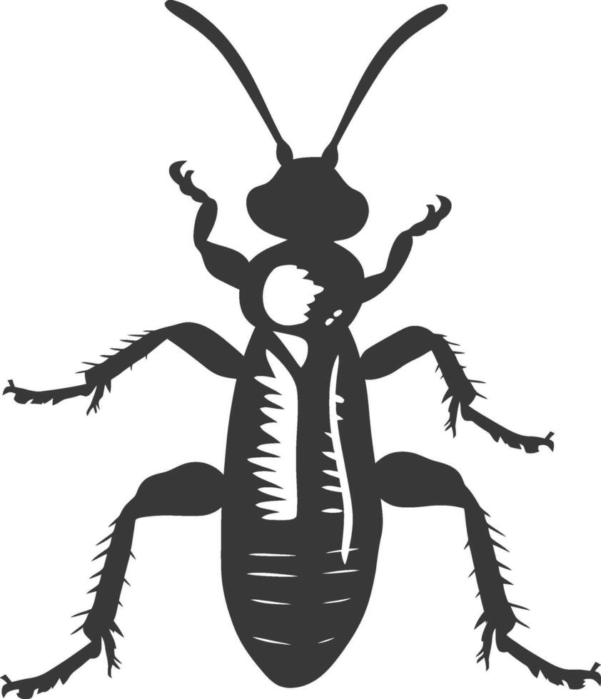 Silhouette termite animal full body black color only vector