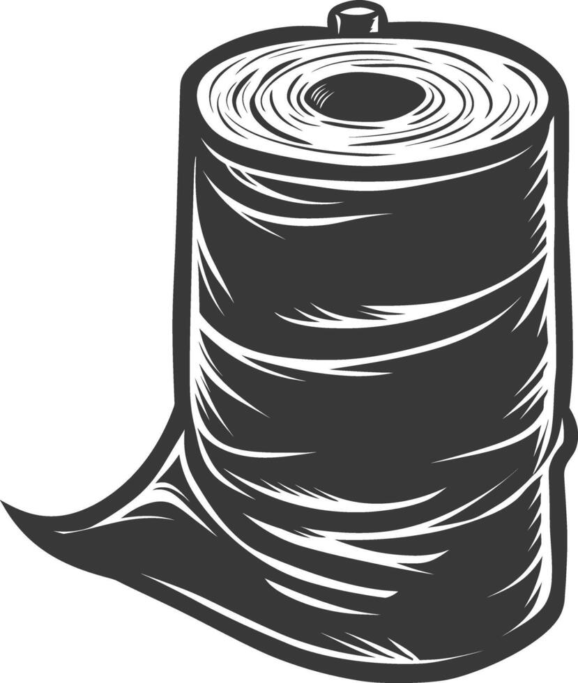 Silhouette toilet paper black color only vector