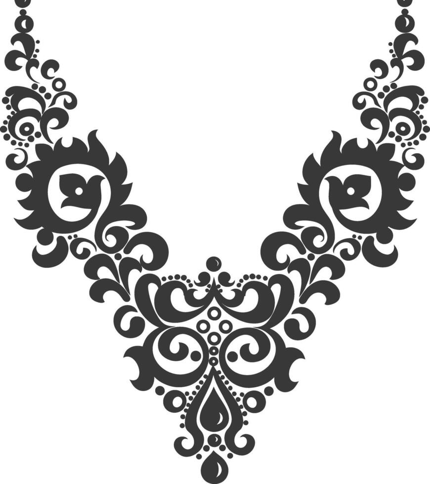 Silhouette jewelry necklace accessories black color only vector