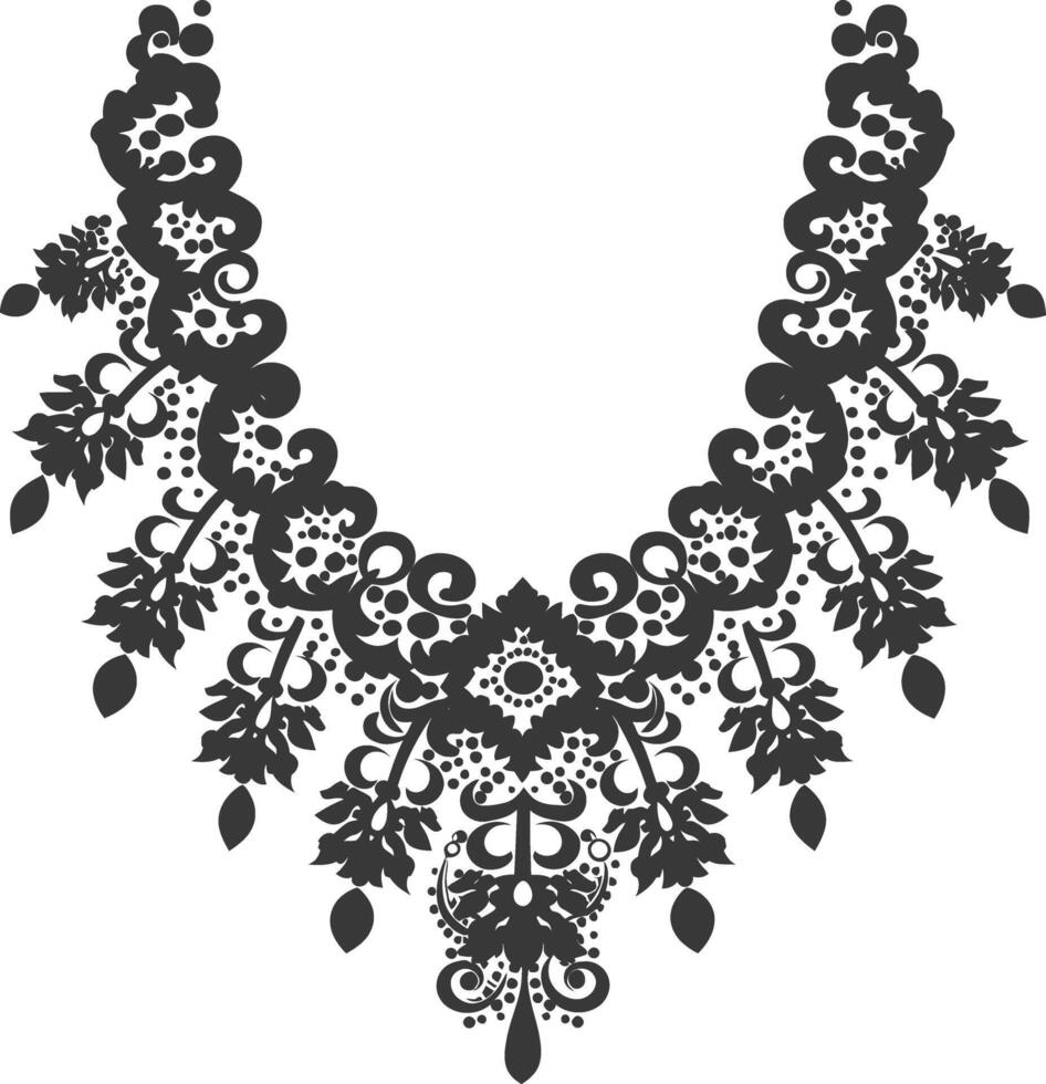 silueta joyería collar accesorios negro color solamente vector