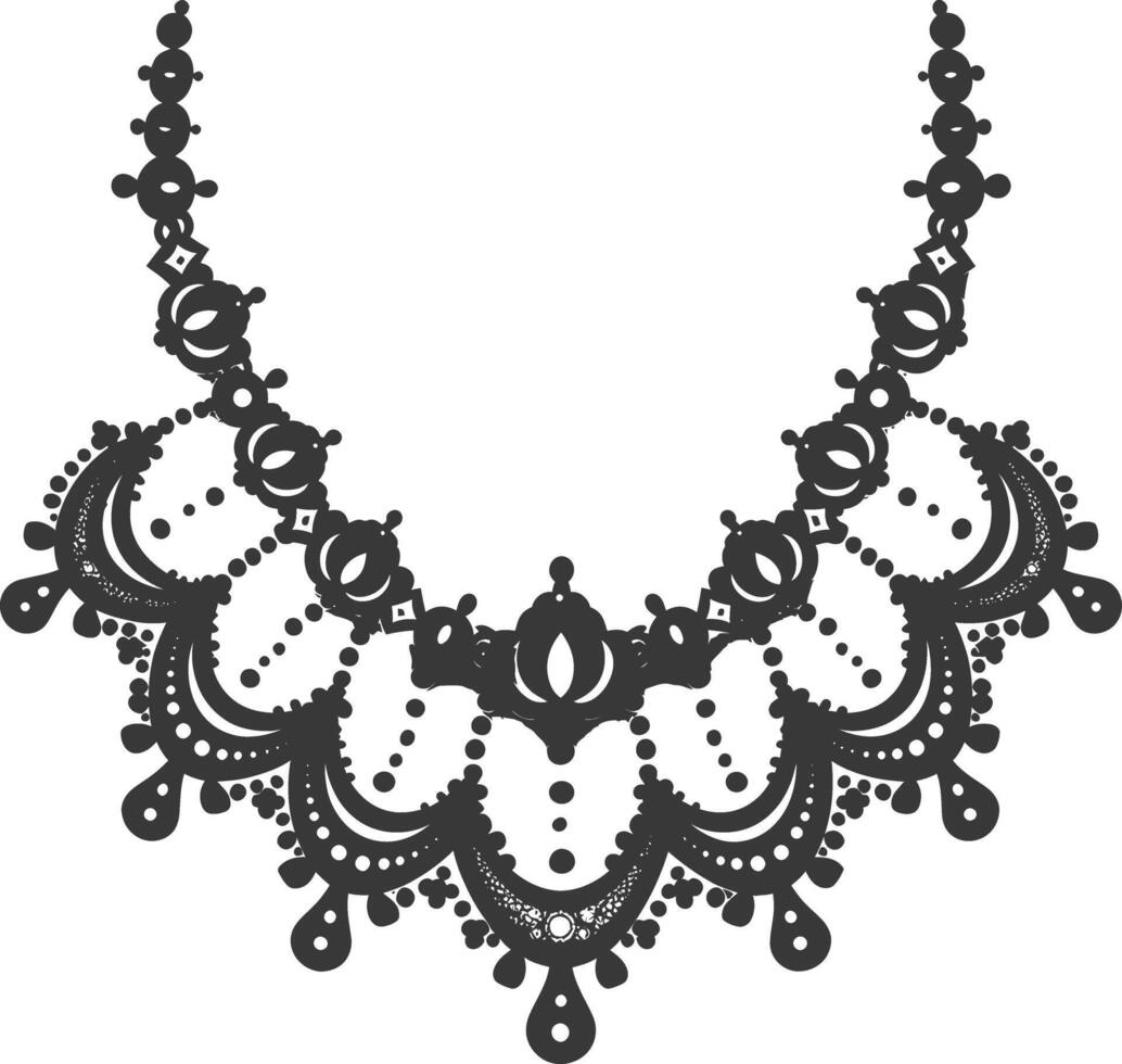 silueta joyería collar accesorios negro color solamente vector