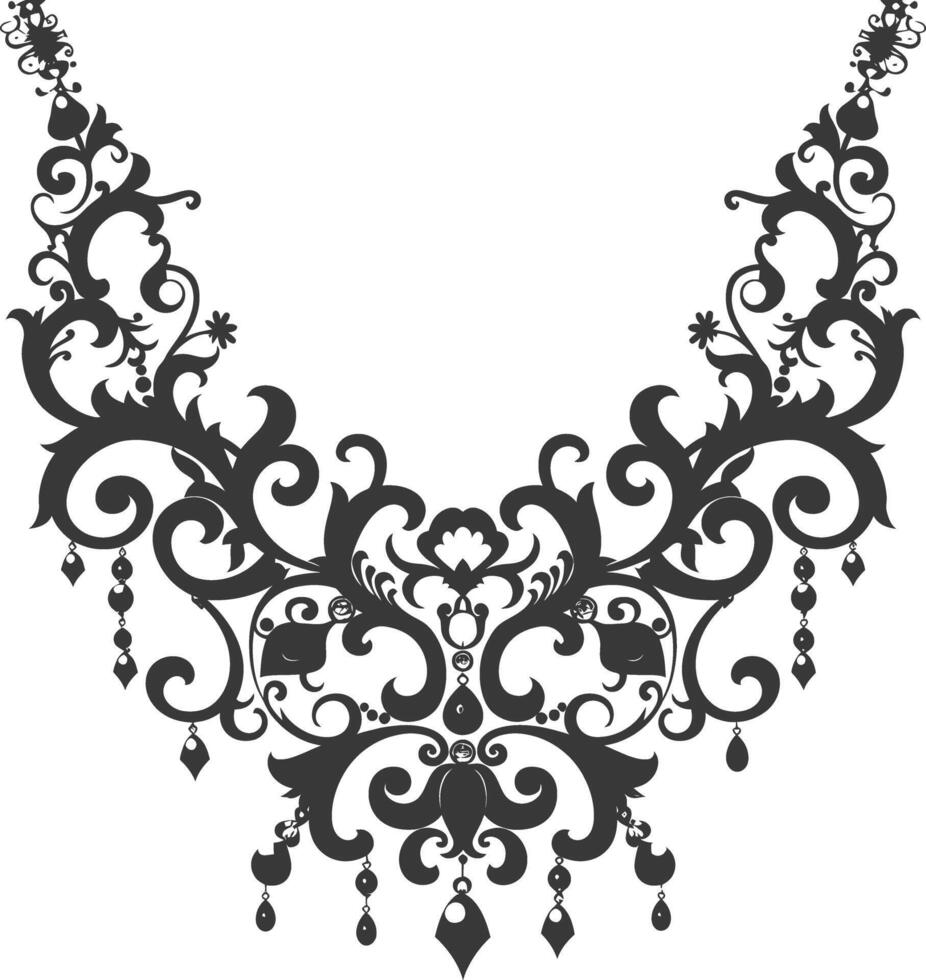 Silhouette jewelry necklace accessories black color only vector