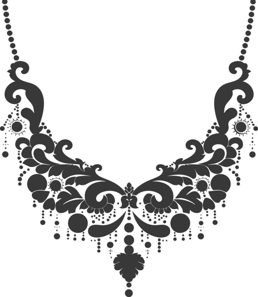 Silhouette jewelry necklace accessories black color only vector
