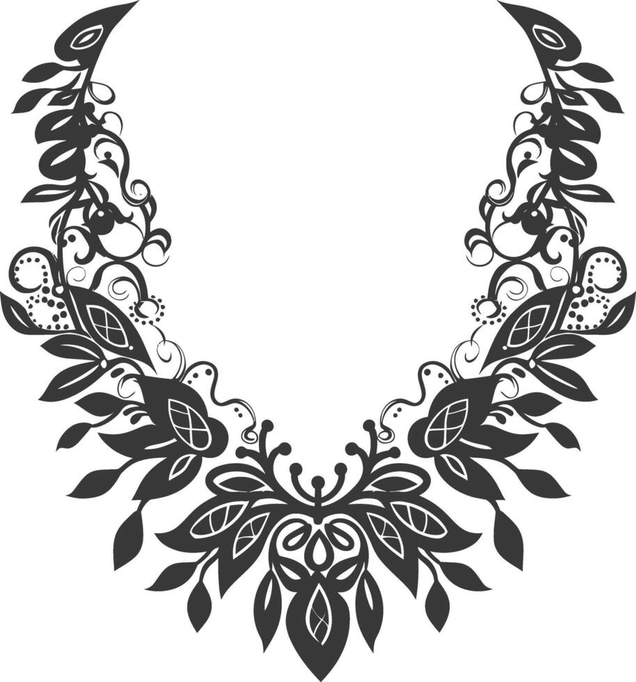 Silhouette jewelry necklace accessories black color only vector