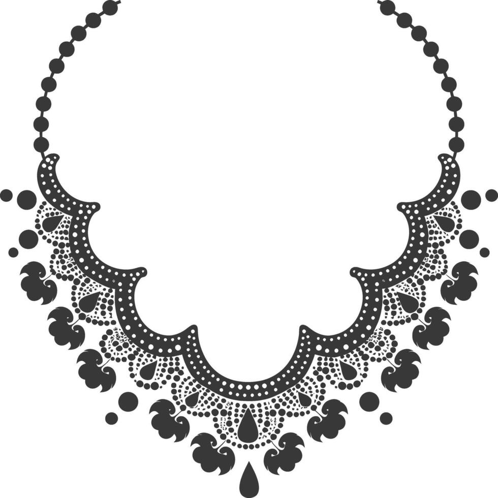 Silhouette jewelry necklace accessories black color only vector