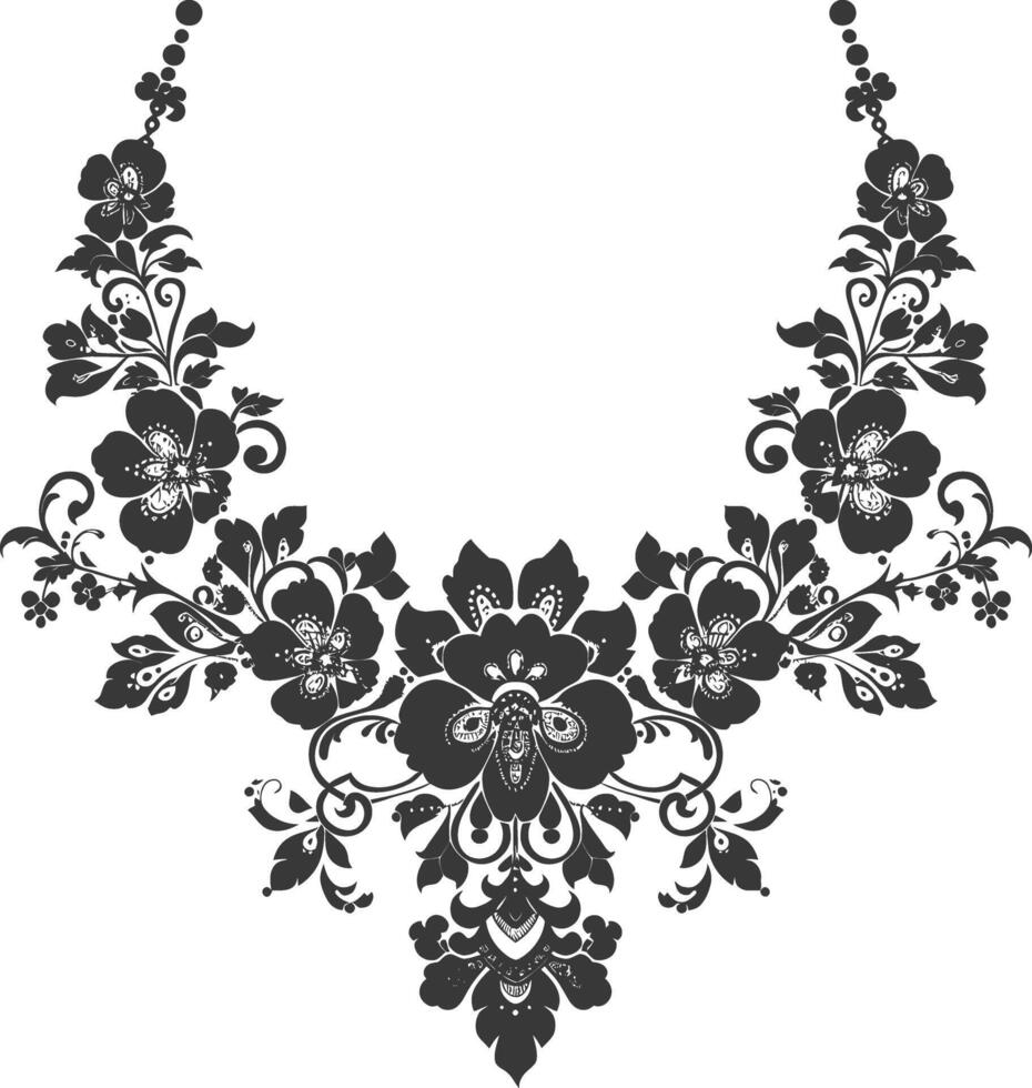 Silhouette jewelry necklace accessories black color only vector